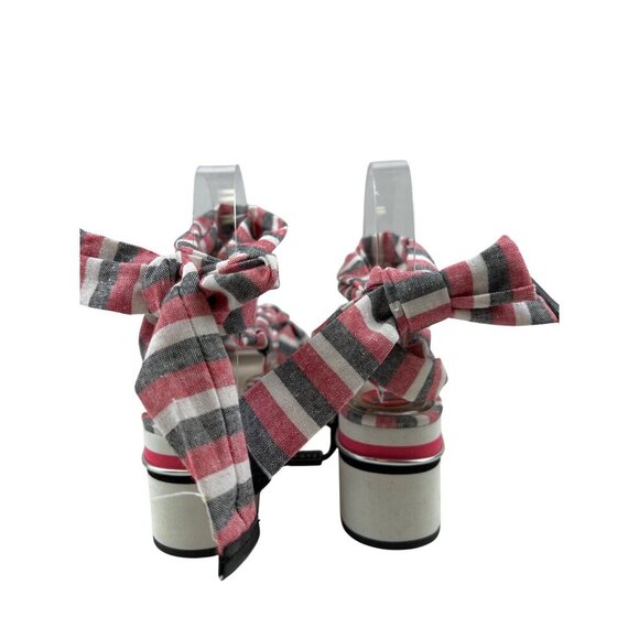 Zara Women's Sandals Lace Up Strappy Stripe Wrap Ankle Platform Size 6 EU 36 - Picture 6 of 11